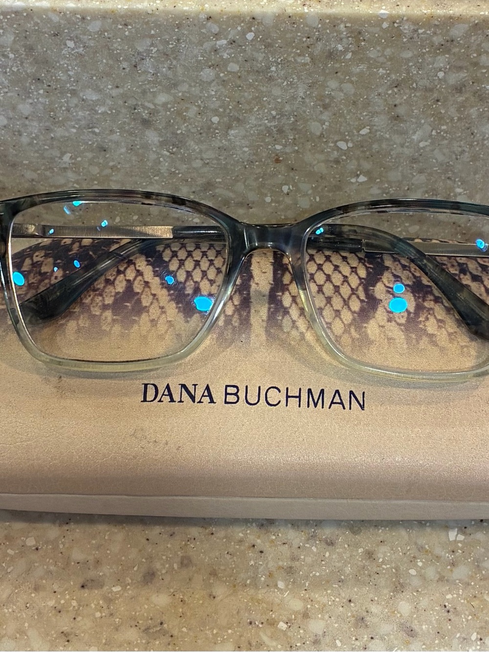 Dana Buchman Translucent Gray Eyeglasses with case